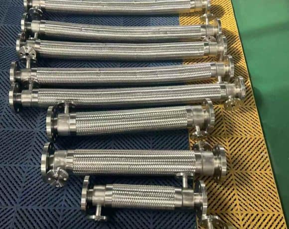 corrugated pipe with BSP thread connectors