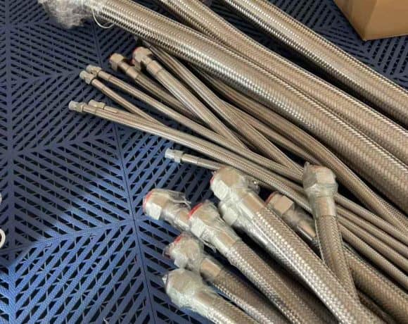 SS corrugated pipe for outdoor grill installation