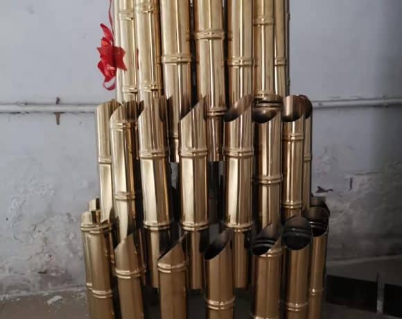 gold bamboo pattern stainless steel decoration pipe tube