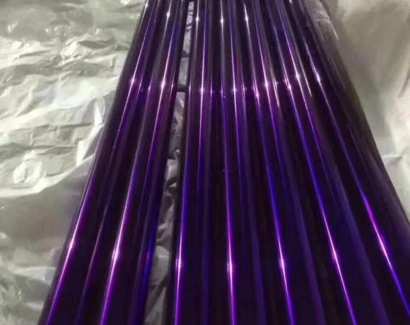 purple color stainless steel decoration tube for interiors