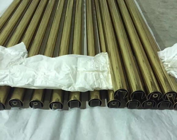 gold stainless pipe for luxury interiors