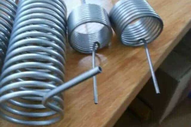 SS helical tubing for brewing systems