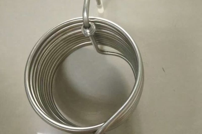 coiled stainless pipe for compact heat exchangers
