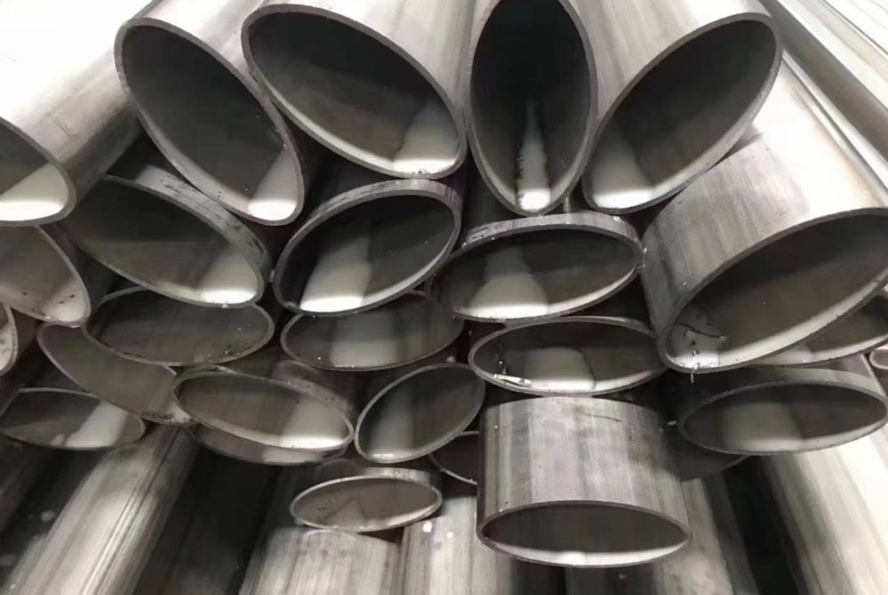 brushed oval stainless tube