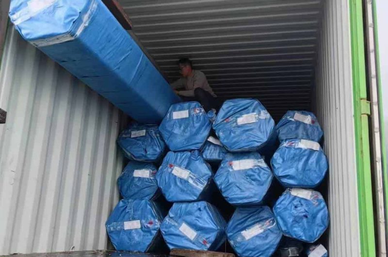SS tube loading for sea shipping