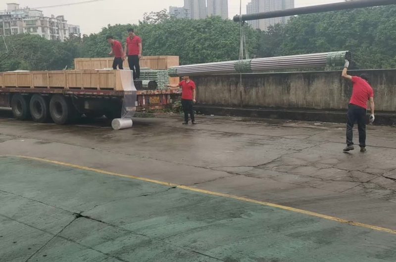 SS tube loaded into 20ft container