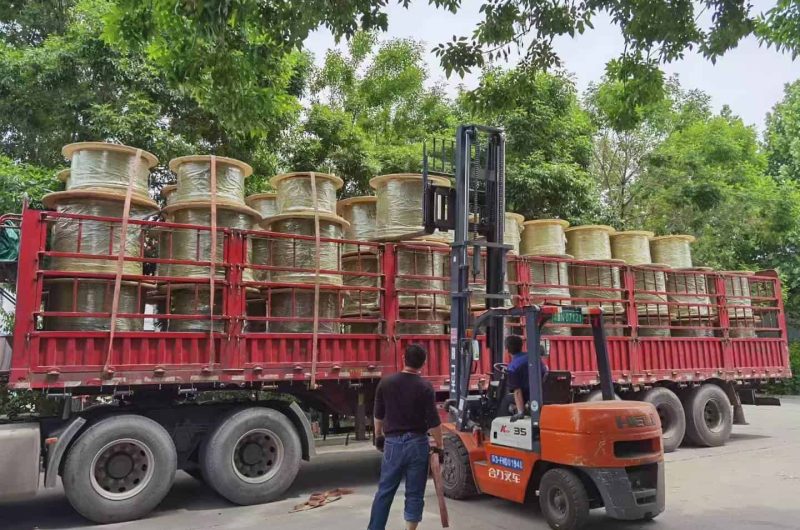 truck loaded with stainless tubes