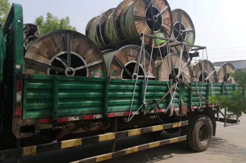 pipes loaded on trailer for delivery