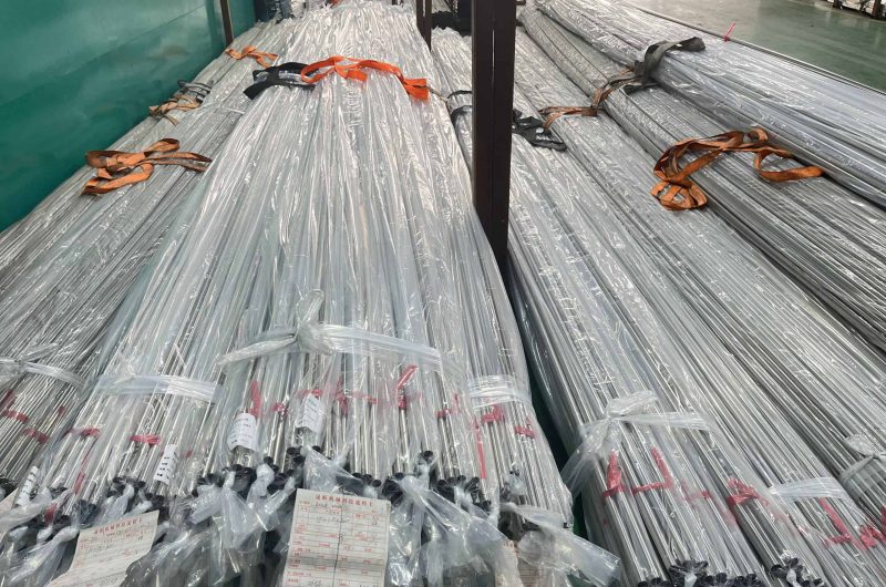 oil-coated stainless pipes in bundle