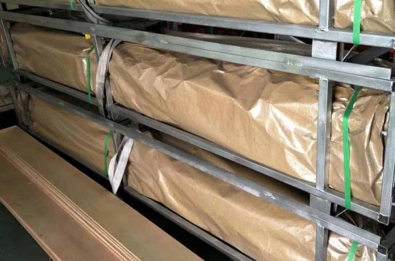 wooden box packaging for polished stainless steel pipes