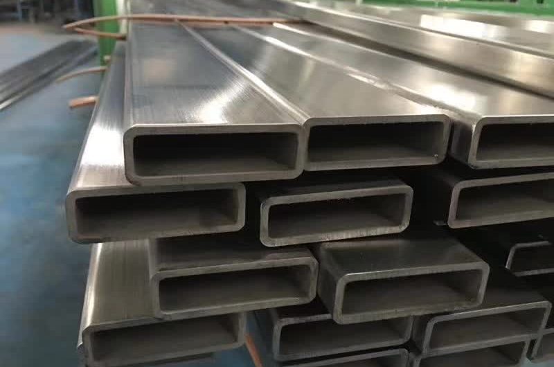 brushed stainless steel rectangular pipe